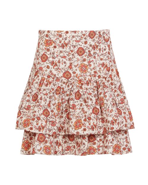 The Lulu Layered Cotton Skirt in Wild Floral