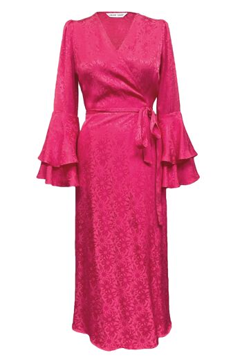 La robe portefeuille Dantea en marguerite rose 1