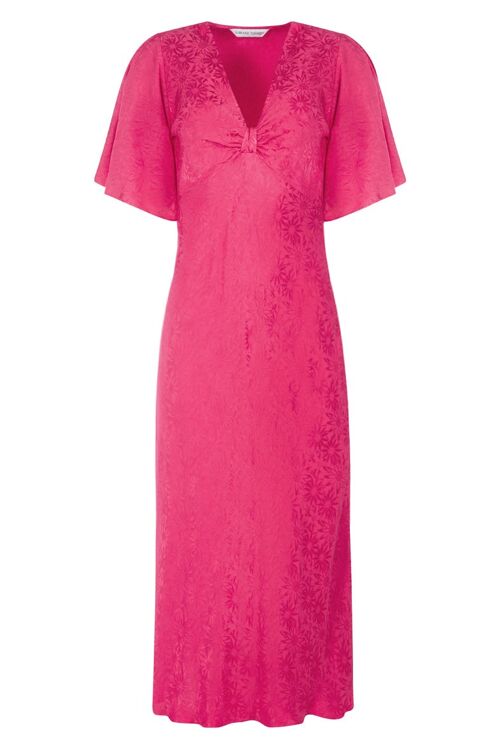 The Elouise Midi Dress In Pink Daisy