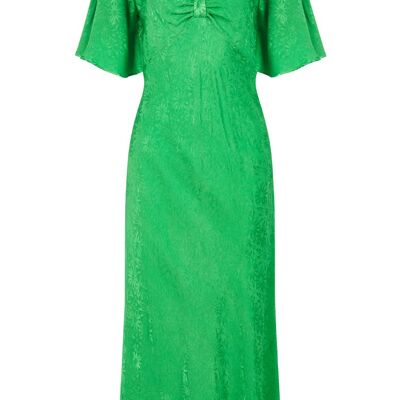 The Elouise Midi Dress In Green Daisy