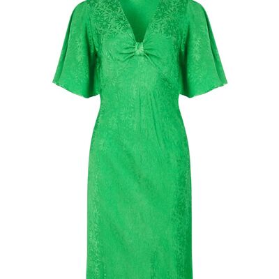 The Elouise Midi Dress In Green Daisy