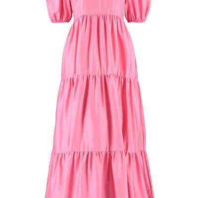 Vestido largo de algodón The Frances en rosa sandía