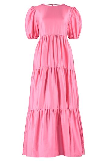 La robe longue en coton Frances en rose pastèque 1