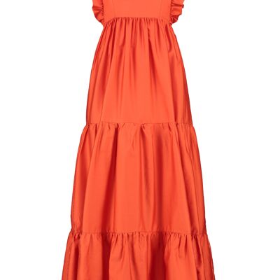 The Karis Tie Back Maxi Dress in Sunset Orange