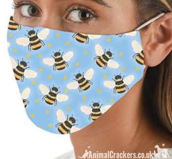 Masque facial confortable et lavable à 3 couches d'abeilles de Snoozies, cadeau d'amant d'abeille de grande qualité 1