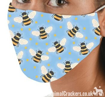 Masque facial confortable et lavable à 3 couches d'abeilles de Snoozies, cadeau d'amant d'abeille de grande qualité 2