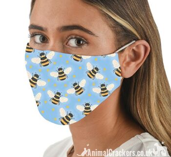 Masque facial confortable et lavable à 3 couches d'abeilles de Snoozies, cadeau d'amant d'abeille de grande qualité 3