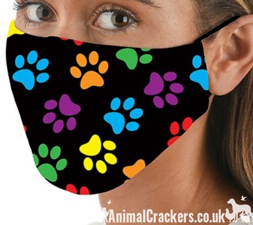 Comfortable washable 3 LAYER Paw Print Face Mask from Snoozies, great quality Cat or Dog lover gift