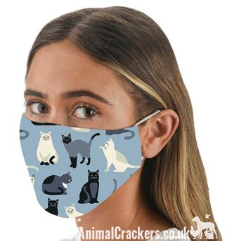 Masque facial lavable et confortable à imprimé chat de Snoozies, cadeau d'amant de chat ou de chaton de grande qualité 4