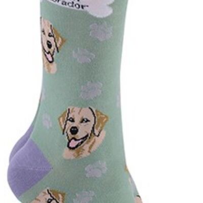 Calcetines con diseño Golden Labrador y texto 'I love my Golden Labrador', relleno de media de calidad Unisex One Size - Gris