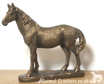 Figurine sculpture cheval poney ornement, qualité Leonardo reflets bronzés, coffret cadeau 1