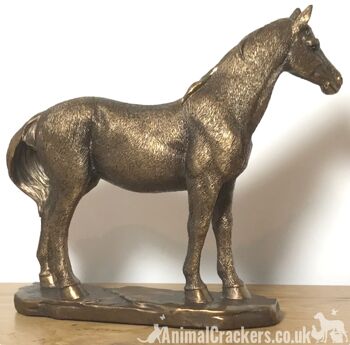Figurine sculpture cheval poney ornement, qualité Leonardo reflets bronzés, coffret cadeau 3