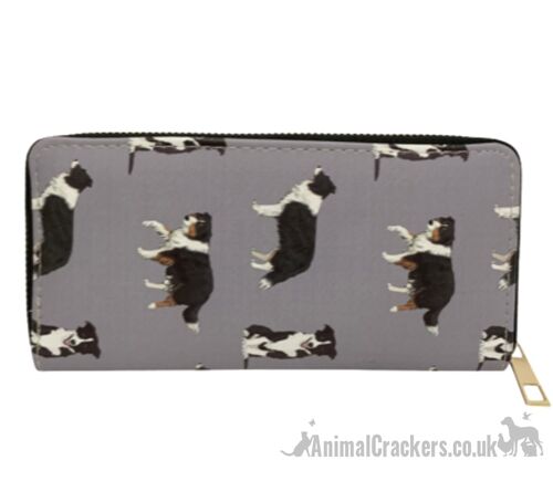 Grey Border Collie zipped Purse/Wallet, multi compartment, great Sheepdog lover gift