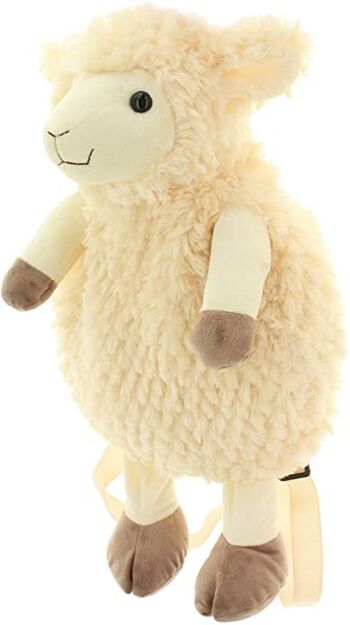 Peluche peluche 'Buddy Backpack' sac à dos mouton avec poche zippée, cadeau mignon mais pratique pour les amoureux des moutons 4
