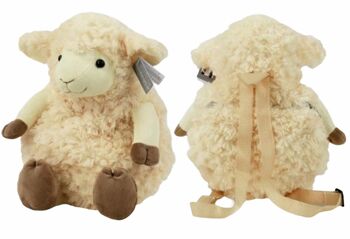 Peluche peluche 'Buddy Backpack' sac à dos mouton avec poche zippée, cadeau mignon mais pratique pour les amoureux des moutons 6