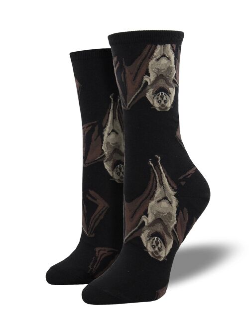 Women's quality Socksmith 'Going Batty' novelty Bat design socks, black, one size, Bat lover gift/ stocking filler