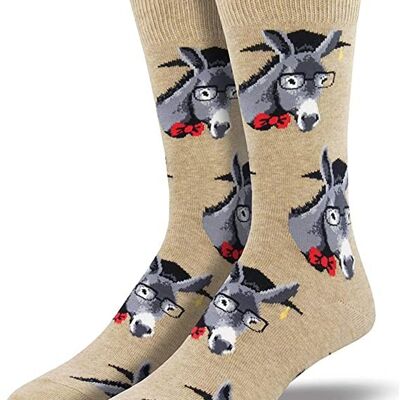 Calcetines de calidad para hombre Socksmith 'Smart Ass' con diseño de burro, talla única, regalo para amantes de los equinos/relleno de calcetines