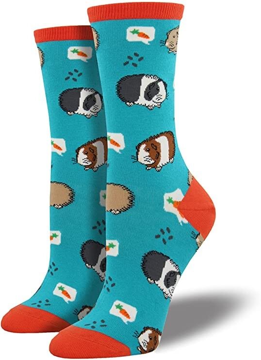 Chaussettes fantaisie Socksmith turquoise 'Guinea Pigs' pour femmes, taille unique