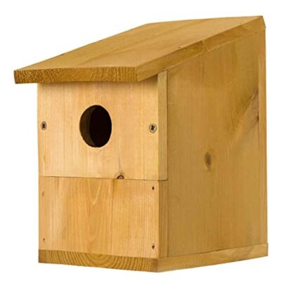 Chunky heavy weight 'Multi-nester' Bird Box from Johnston & Jeff, in a natural Larch Finish