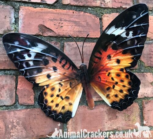 SET OF 4 LARGE (35cm) metal Butterfly wall art decorations, in Orange, Yellow, Pink & Teal
