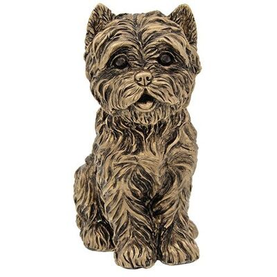 Figura de West Highland Terrier con efecto de bronce grande sentado, regalo para amantes de Westie Dog