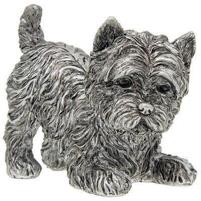 Effetto argento che riproduce la statuetta di West Highland Terrier, regalo amante di Westie Dog