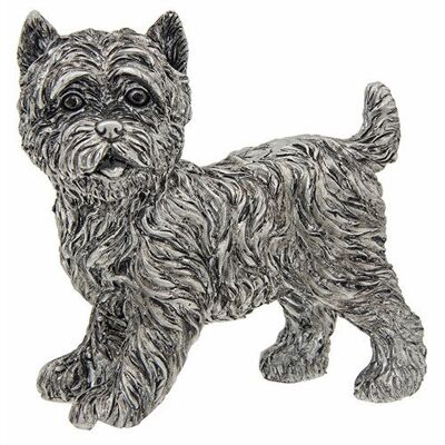 Figurina di West Highland Terrier in piedi d'argento, regalo amante di Westie Dog