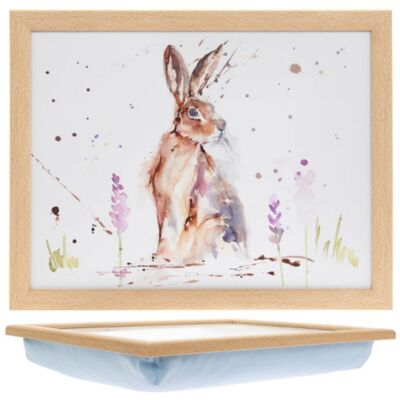 Leonardo 'Country Life Hares'-Reihe, gepolstertes Schoßtablett mit fester Oberseite, schönes Geschenk für Tierliebhaber