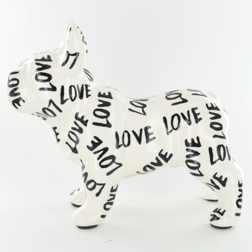 Jack' the French Bulldog ceramic money box piggy bank by Pomme Pidou, Black & White in a choice of 3 designs - LOVE