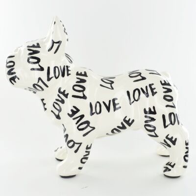 Salvadanaio salvadanaio in ceramica Jack' the French Bulldog di Pomme Pidou, nero e bianco in una scelta di 3 modelli - LOVE