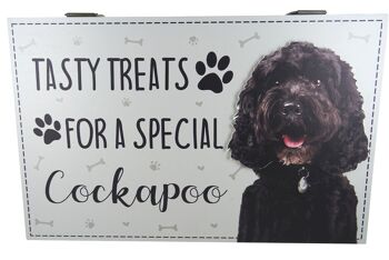 Dog Treat Box pour Cockapoo, conteneur de stockage de nourriture en bois 2