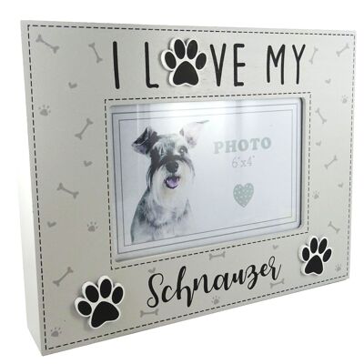 Schnauzer photo frame wooden box style picture holder, 6" x 4"