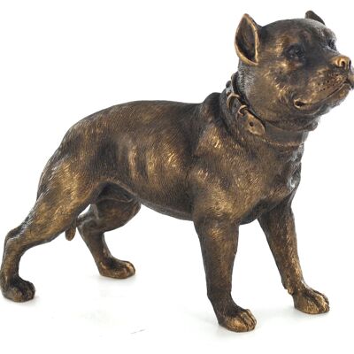 18 cm große Pitbull-Terrier-Verzierung mit Bronzeeffekt
