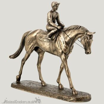 Going to the Post' figurine de cheval de course en bronze coulé à froid conçue par Harriet Glen 3