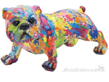 SPLASH ART figurine d'ornement de bouledogue anglais debout de couleur vive, cadeau d'amant de chien