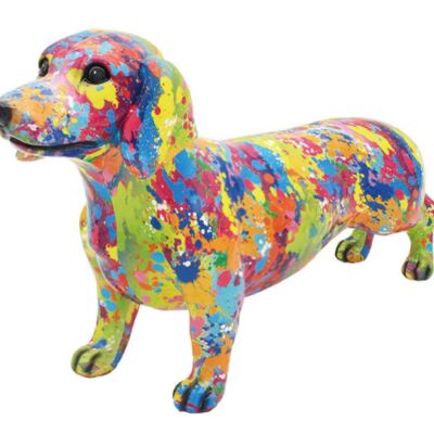 SPLASH ART bright coloured Dachshund ornament figurine, Sausage Dog lover gift