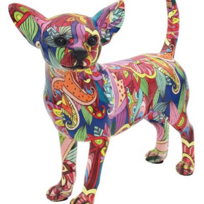 GROOVY ART bright coloured standing Chihuahua ornament figurine, Chihuahua lover gift