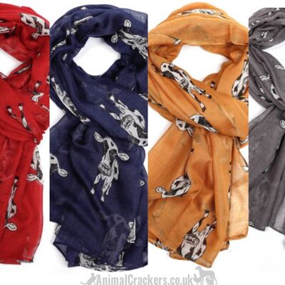 Ladies lightweight Dairy Cow design Scarf Sarong in choice of colours, great Farmer or Frisian Cow lover gift and stocking filler! - Mustard