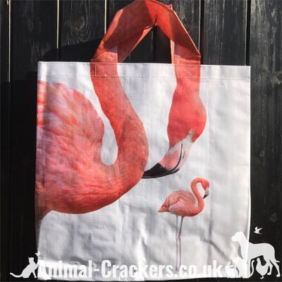 Novelty Flamingo Neck handle shopping bag, grocery bag for life, Flamingo lover gift