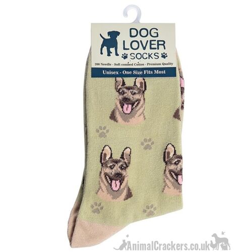 Womens German Shepherd socks One Size quality cotton mix Alsatian Dog lover gift