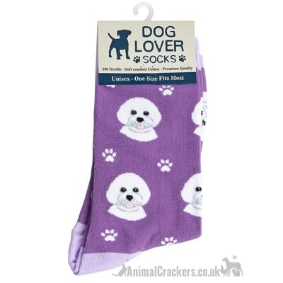 Damen Bichon Frise Socken OneSize hochwertige Baumwollmischung ideale Neuheit Hundeliebhabergeschenk