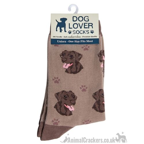 Womens Chocolate Labrador socks OneSize quality cotton mix ideal Dog lover gift