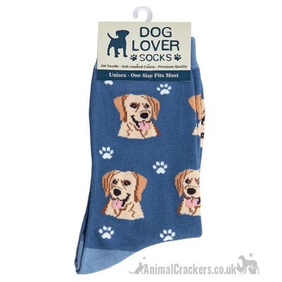 Calcetines Golden Labrador para mujer, talla única, mezcla de algodón de calidad, novedad, regalo para amantes de los perros