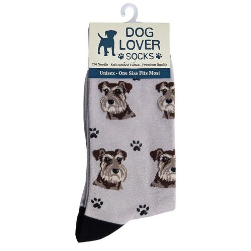 Womens Schnauzer design socks One Size quality cotton mix Dog lover novelty gift