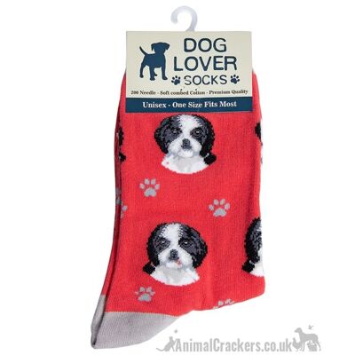 Womens Shih Tzu socks One Size quality cotton mix Dog lover gift stocking filler