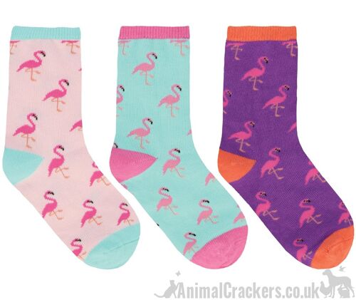 Childrens Socksmith Flamingo socks 3 PACK Flamingo lover gift stocking filler