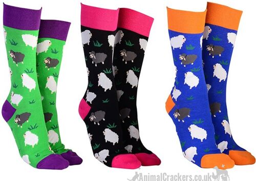 Novelty Sheep design socks from 'Sock Society' Men or Women, One Size, great Sheep lover gift stocking filler - Blue