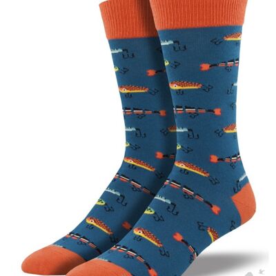 Hochwertige Herren-Socken mit „Just Fishing“-Design Einheitsgröße Fischer-Geschenk-Strumpffüller