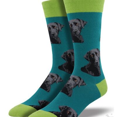 Black Labrador design Men's quality cotton mix socks from Socksmith, One Size good stocking filler
