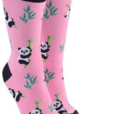 Calzini originali con design Panda, uomo o donna, taglia unica, regalo per gli amanti della fauna selvatica - rosa